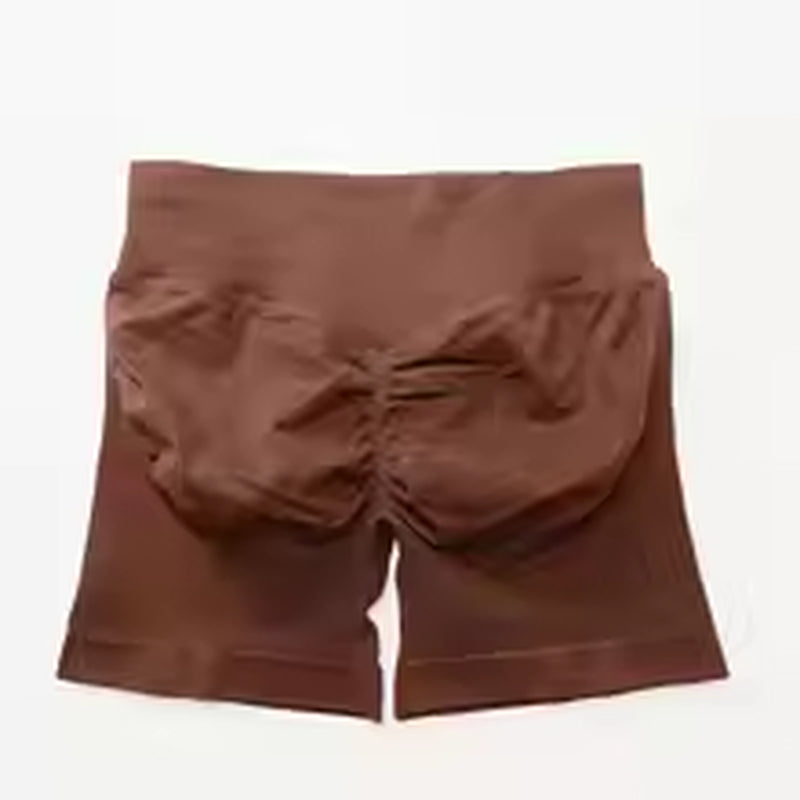 Shorts Women Fitness Sports Biker 4.5" Low Ribbed Band Gym Shorts Workout Scrunch Butt Yoga Seamless Leggings