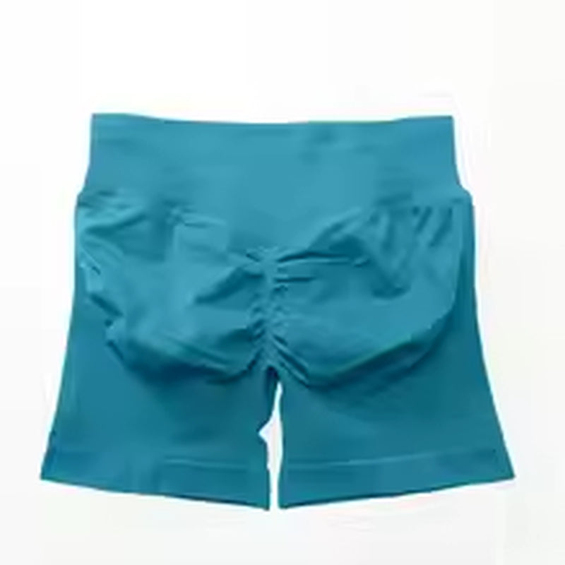 Shorts Women Fitness Sports Biker 4.5" Low Ribbed Band Gym Shorts Workout Scrunch Butt Yoga Seamless Leggings