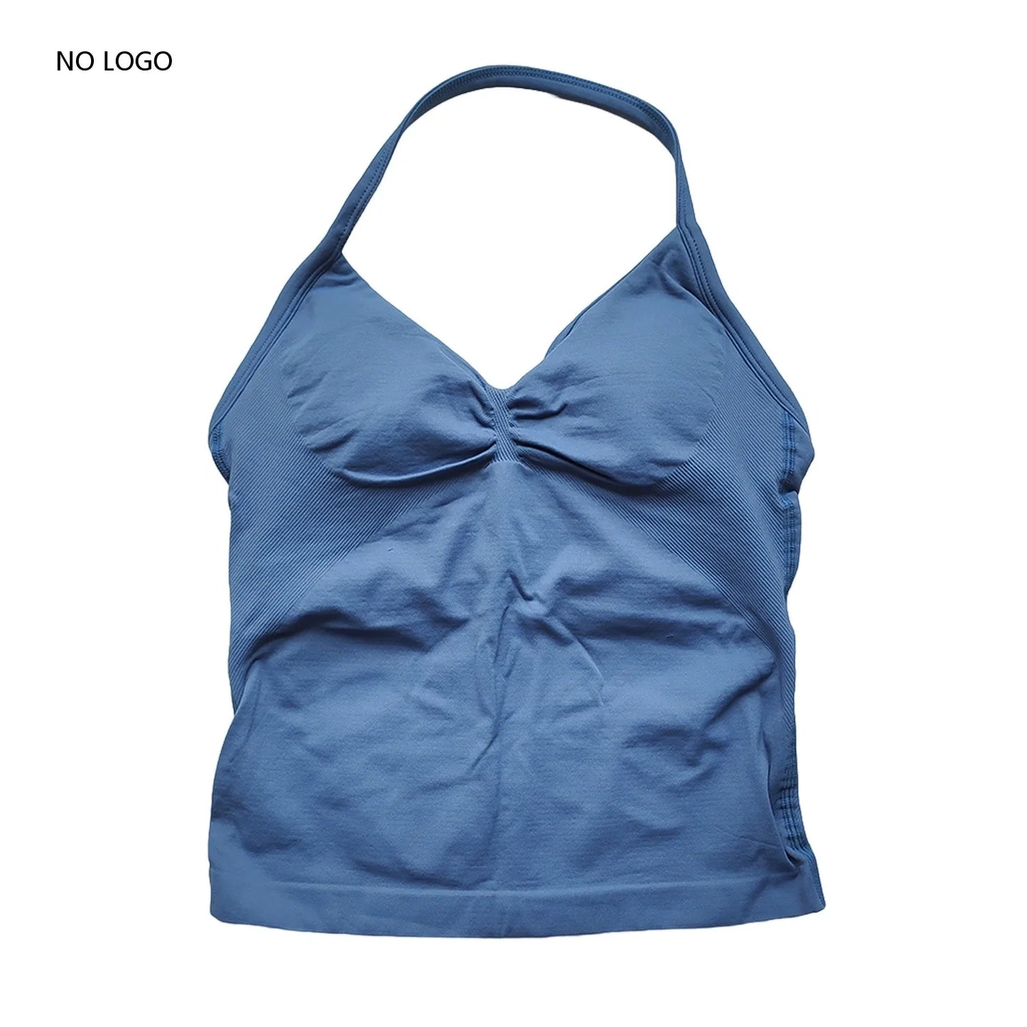 Longline Strappy Gym Top Backless Gym Clothes Women Scrunch Built-in Bra With Removable Cups Yoga Tank Tops