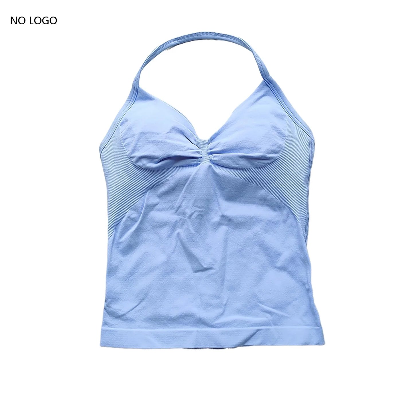 Longline Strappy Gym Top Backless Gym Clothes Women Scrunch Built-in Bra With Removable Cups Yoga Tank Tops