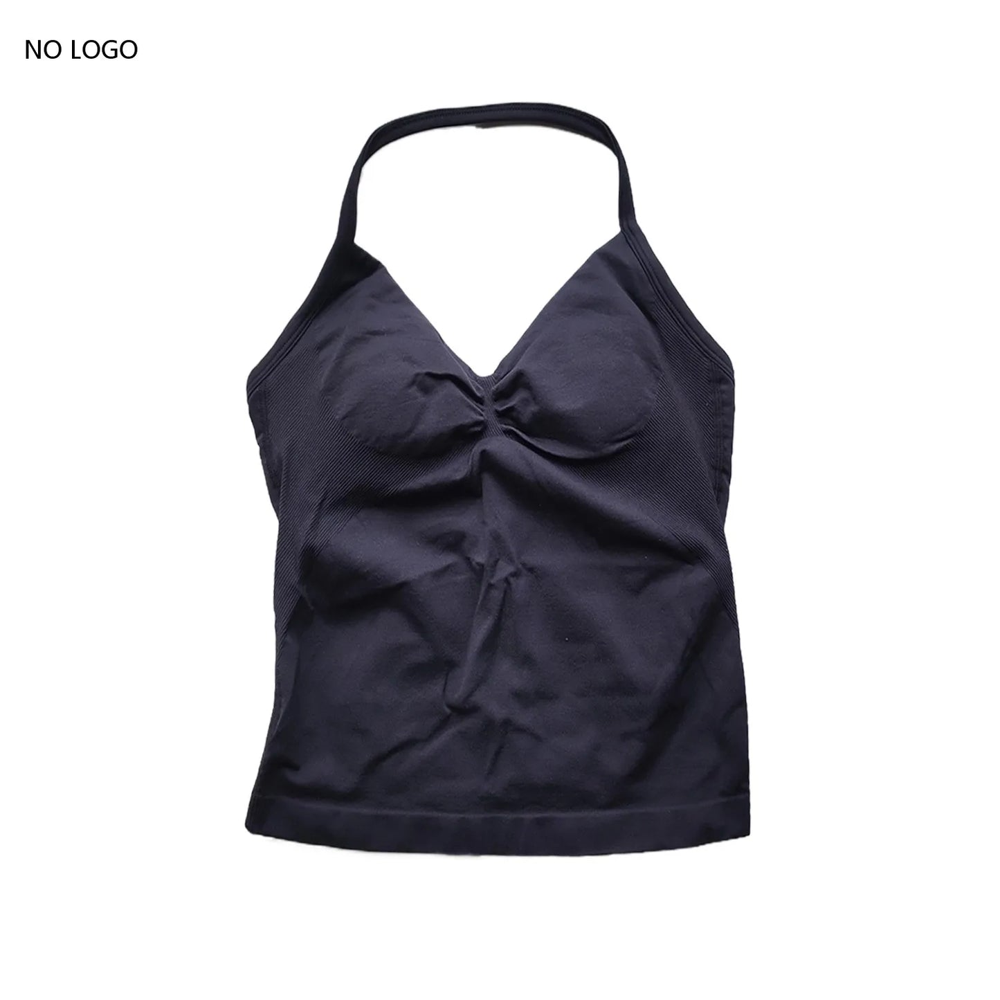 Longline Strappy Gym Top Backless Gym Clothes Women Scrunch Built-in Bra With Removable Cups Yoga Tank Tops