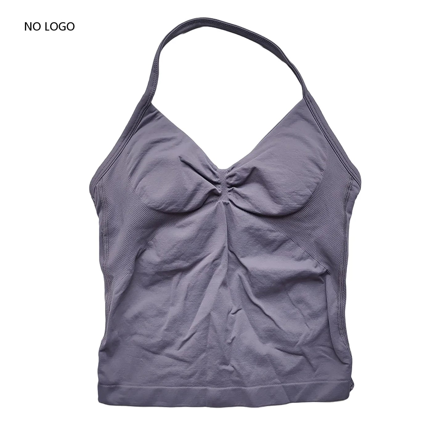 Longline Strappy Gym Top Backless Gym Clothes Women Scrunch Built-in Bra With Removable Cups Yoga Tank Tops