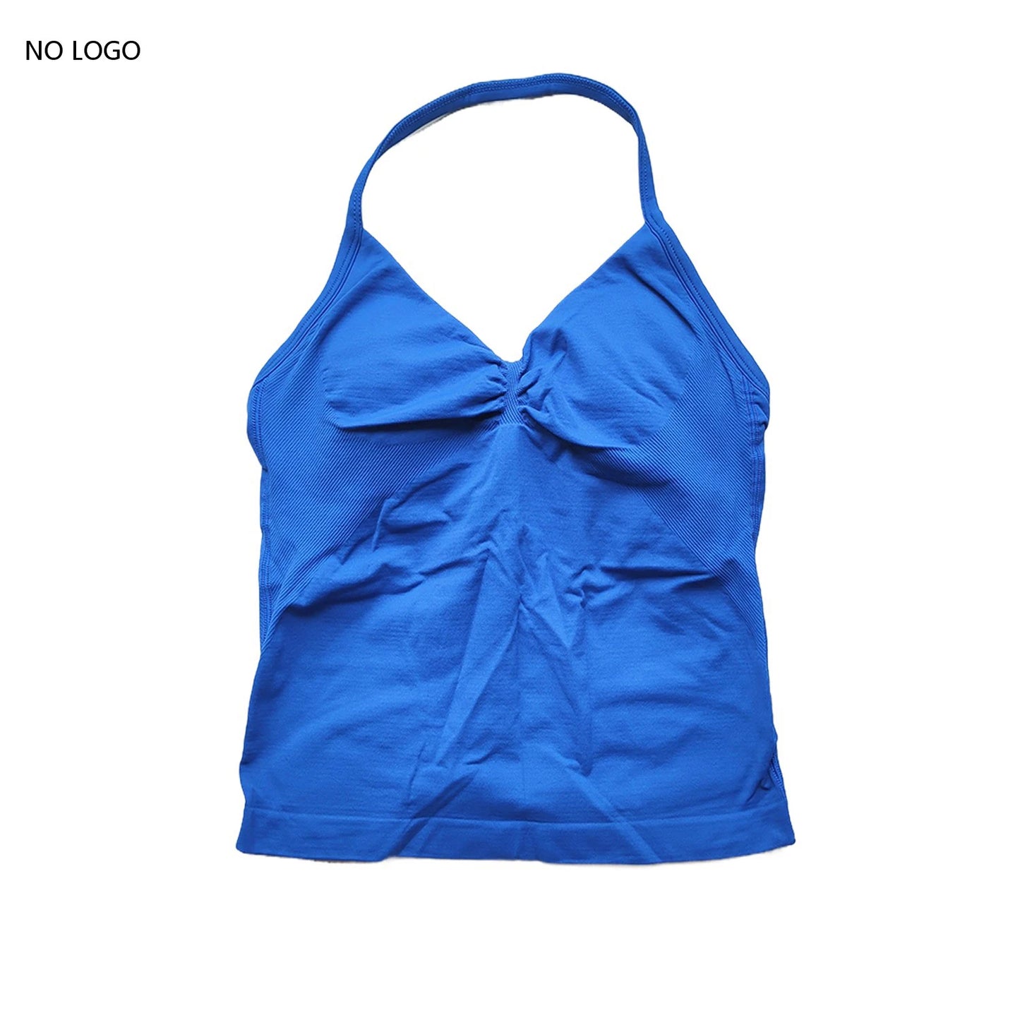 Longline Strappy Gym Top Backless Gym Clothes Women Scrunch Built-in Bra With Removable Cups Yoga Tank Tops