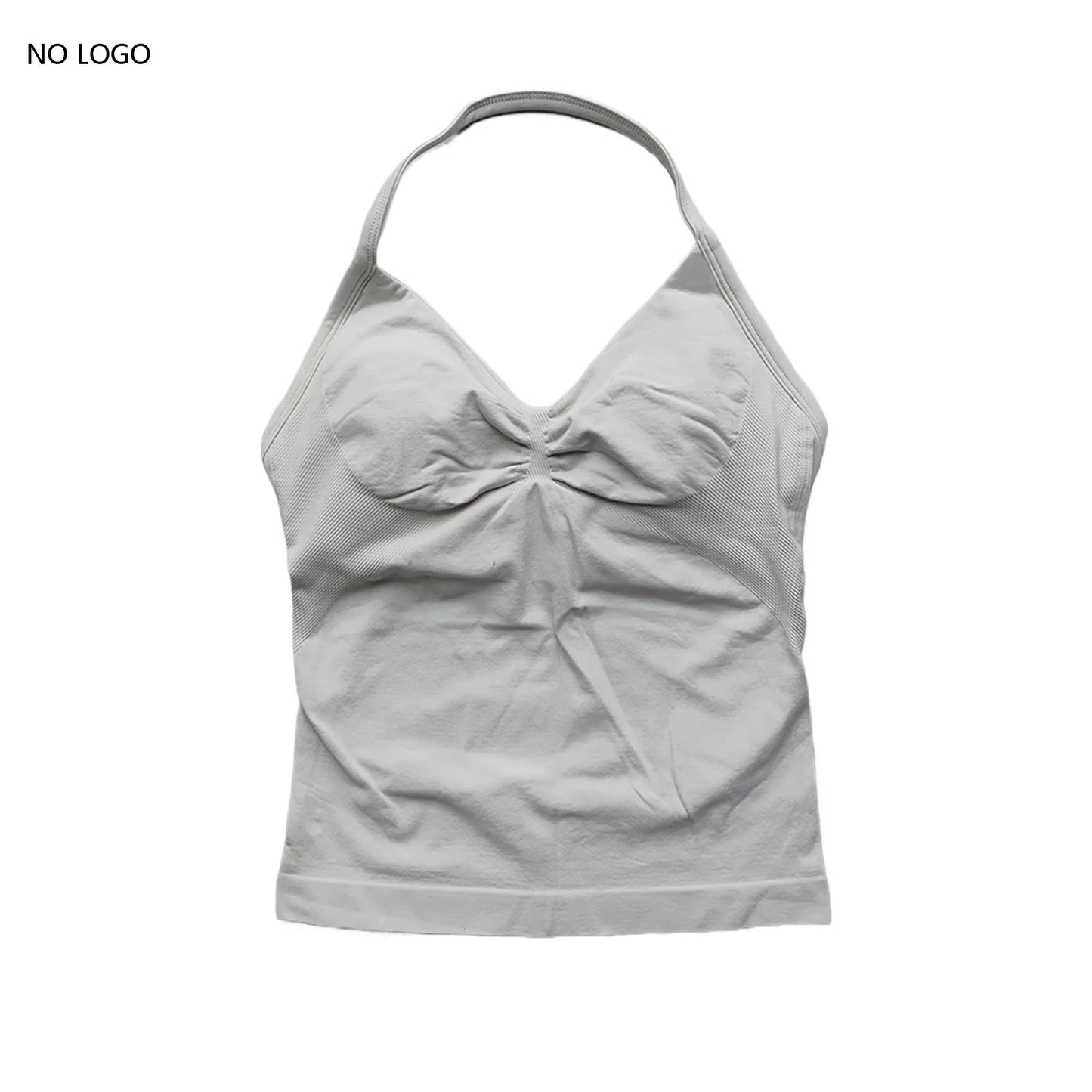Longline Strappy Gym Top Backless Gym Clothes Women Scrunch Built-in Bra With Removable Cups Yoga Tank Tops