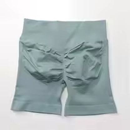 Shorts Women Fitness Sports Biker 4.5" Low Ribbed Band Gym Shorts Workout Scrunch Butt Yoga Seamless Leggings