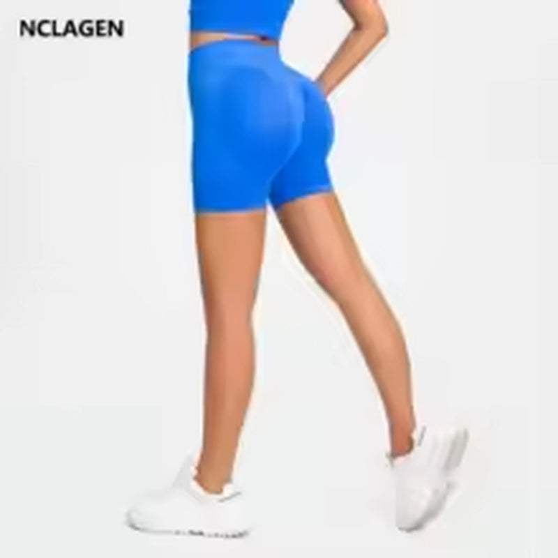 Shorts Women Fitness Sports Biker 4.5" Low Ribbed Band Gym Shorts Workout Scrunch Butt Yoga Seamless Leggings